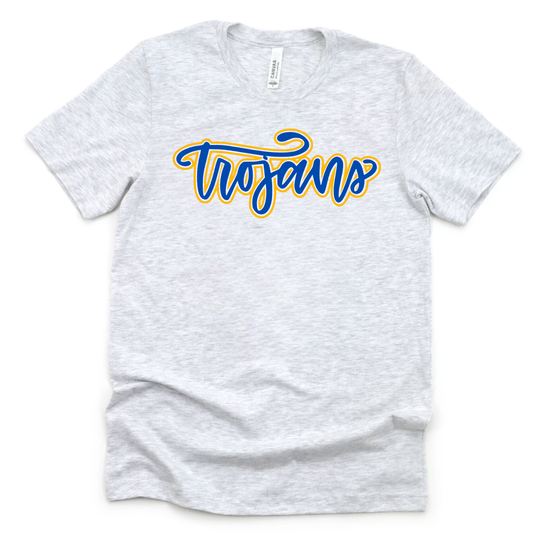 Findlay Unisex T-Shirt TROJANS CURSIVE GREY