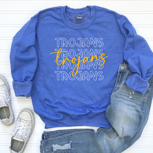 Findlay Unisex Sweatshirt TROJANS REPEAT HEATHER BLUE